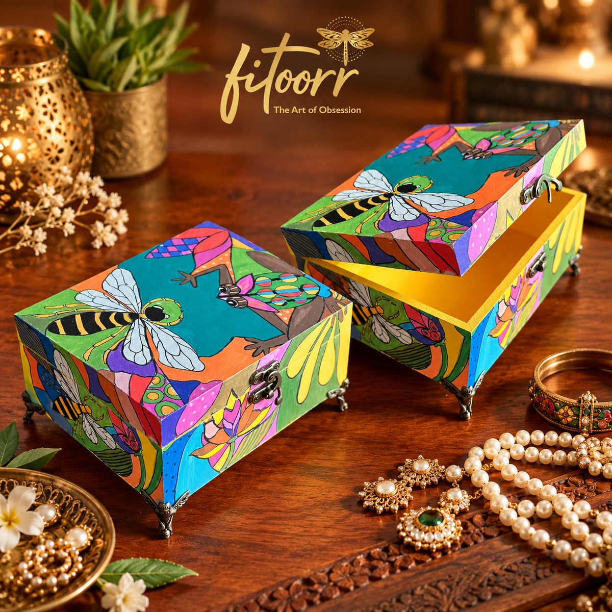 Funky Box with Bee motif